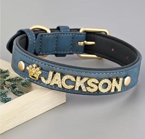 SARUEL Personalisiertes Weiches Hundehalsband Für Welpen,Katzen,ID-Halsbänder,Charm-Hundezubehör Für Kleine Mittelgroße Hunde,Chihuahua,Blau,L SARUEL Personalisiertes Weiches Hundehalsband Für Welpen,Katzen,ID-Halsbänder,Charm-Hundezubehör Für Kleine Mittelgroße Hunde,Chihuahua,Blau,L von SARUEL
