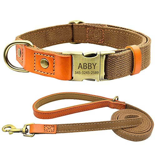 SARUEL Personalzied Namenshalsband Für Hunde,Individuell Graviert,Schwere Schnalle,Nylon-Hundeleine,Set Für Kleine,Mittelgroße Und Große Hunde,Braun,Halsband M Leine 2.0cm SARUEL Personalzied Namenshalsband Für Hunde,Individuell Graviert,Schwere Schnalle,Nylon-Hundeleine,Set Für Kleine,Mittelgroße Und Große Hunde,Braun,Halsband M Leine 2.0cm von SARUEL
