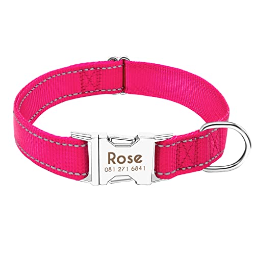 SARUEL Personazlied Hundehalsband Reflektierendes Hundehalsband Aus Nylon,Individuelles Hundehalsband Mit Anti-Lost-Tag Für Kleine,Mittelgroße Hunde,Pink,S SARUEL Personazlied Hundehalsband Reflektierendes Hundehalsband Aus Nylon,Individuelles Hundehalsband Mit Anti-Lost-Tag Für Kleine,Mittelgroße Hunde,Pink,S von SARUEL