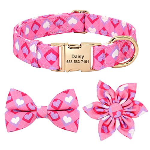 SARUEL Verstellbares Nylon-Katzenhalsband Mit Gravur,Individuelles Namensschild,Kleines,Großes Katzenhalsband,Kariertes Unisex-Katzenhalsband,Personalisiertes Katzenhalsband,ID,Rot,S (16cm-26cm) von SARUEL