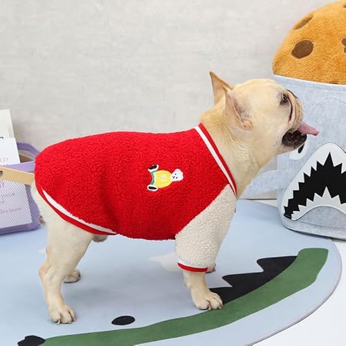 SARUEL Warme Winter-Hundekleidung,Baseball-Stil,Hundejacke,Französische Bulldogge,Sweatshirt,Chihuahua,Mops,Mantel Für Kleine Hunde,Welpen,Haustier-Kostüme,Rot,M SARUEL Warme Winter-Hundekleidung,Baseball-Stil,Hundejacke,Französische Bulldogge,Sweatshirt,Chihuahua,Mops,Mantel Für Kleine Hunde,Welpen,Haustier-Kostüme,Rot,M von SARUEL
