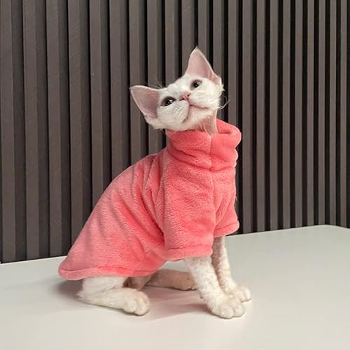 SARUEL Warme Winterkleidung Für Katzen,Rollkragenpullover,Kätzchenpullover,Haustier-Fluffjacke Für Kleine Und Mittelgroße Hunde,Katzenjacke,Welpenmantel,Chihuahua-Kostüm,D,L von SARUEL