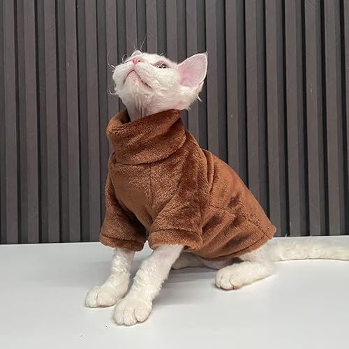 SARUEL Warme Winterkleidung Für Katzen,Rollkragenpullover,Kätzchenpullover,Haustier-Fluffjacke Für Kleine Und Mittelgroße Hunde,Katzenjacke,Welpenmantel,Chihuahua-Kostüm,F,XXL von SARUEL