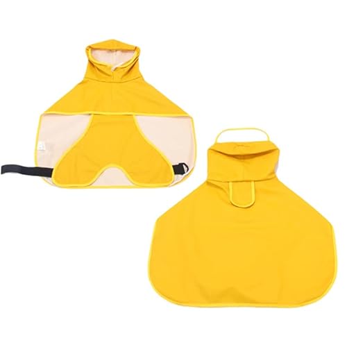 SARUEL Wasserdichter Regenmantel Für Kleine Und Große Hunde,Mittelgroße Und Große Hundekleidung,Atmungsaktive Regenmanteljacke,Hundeponcho,Kleidungsweste,Gelb,XL von SARUEL