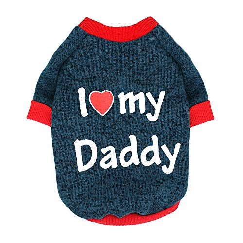 SARUEL Welpen-Hunde-Kleidung,Niedliche Kleine Hunde,Katzen-Kleidung,T-Shirt,Chihuahua,Mops-Kleidung,Weste,Frühlings-Herbst-Haustier-Kostüm,„I Love Daddy Mommy“.,A,XS SARUEL Welpen-Hunde-Kleidung,Niedliche Kleine Hunde,Katzen-Kleidung,T-Shirt,Chihuahua,Mops-Kleidung,Weste,Frühlings-Herbst-Haustier-Kostüm,„I Love Daddy Mommy“.,A,XS von SARUEL