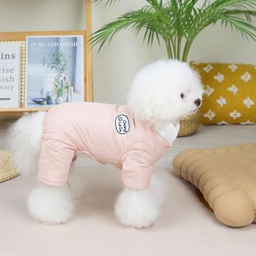 SARUEL Winter Haustier Hund Kleidung Super Warme Jacke Dicker Baumwolle Mantel Winddicht Kleine Hunde Haustiere Kleidung Für Französische Bulldogge Welpen,Rosa,M von SARUEL