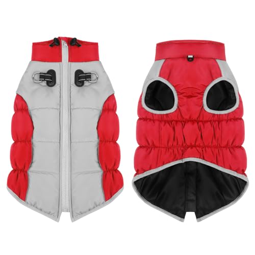 SARUEL Winter Warmer Hundemantel Haustier Baumwolle Verdickte Weste Wasserdicht Mit Geschirr Hundejacke Für Mittelgroße Hundekleidung Labrador-Kostüm,3,XL von SARUEL