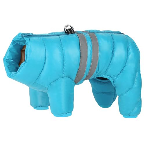 SARUEL wasserdichte Winter-Hundekleidung,Super Warme,Reflektierende Haustierjacke,Kleidung,Winddichter Haustier-Mädchen-Jungen-Hundemantel Für Kleine,Mittelgroße Hunde,Blau,20 von SARUEL