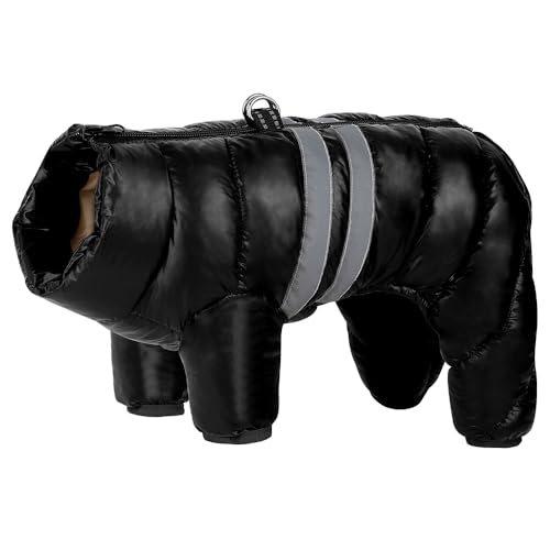 SARUEL wasserdichte Winter-Hundekleidung,Super Warme,Reflektierende Haustierjacke,Kleidung,Winddichter Haustier-Mädchen-Jungen-Hundemantel Für Kleine,Mittelgroße Hunde,Schwarz,18 von SARUEL