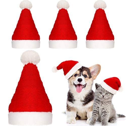 Satinior Weihnachtsmannmütze für Hunde, Katzen, 4 Stück von SATINIOR