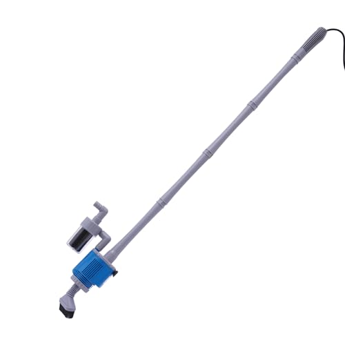 Aquarium Kiesreiniger Siphon Kit Elektrischer Abnehmbarer Vakuum-Wasserwechsler für Häuser Märkte Aquarien und so weiter 28W Blau Grau von SAUADY