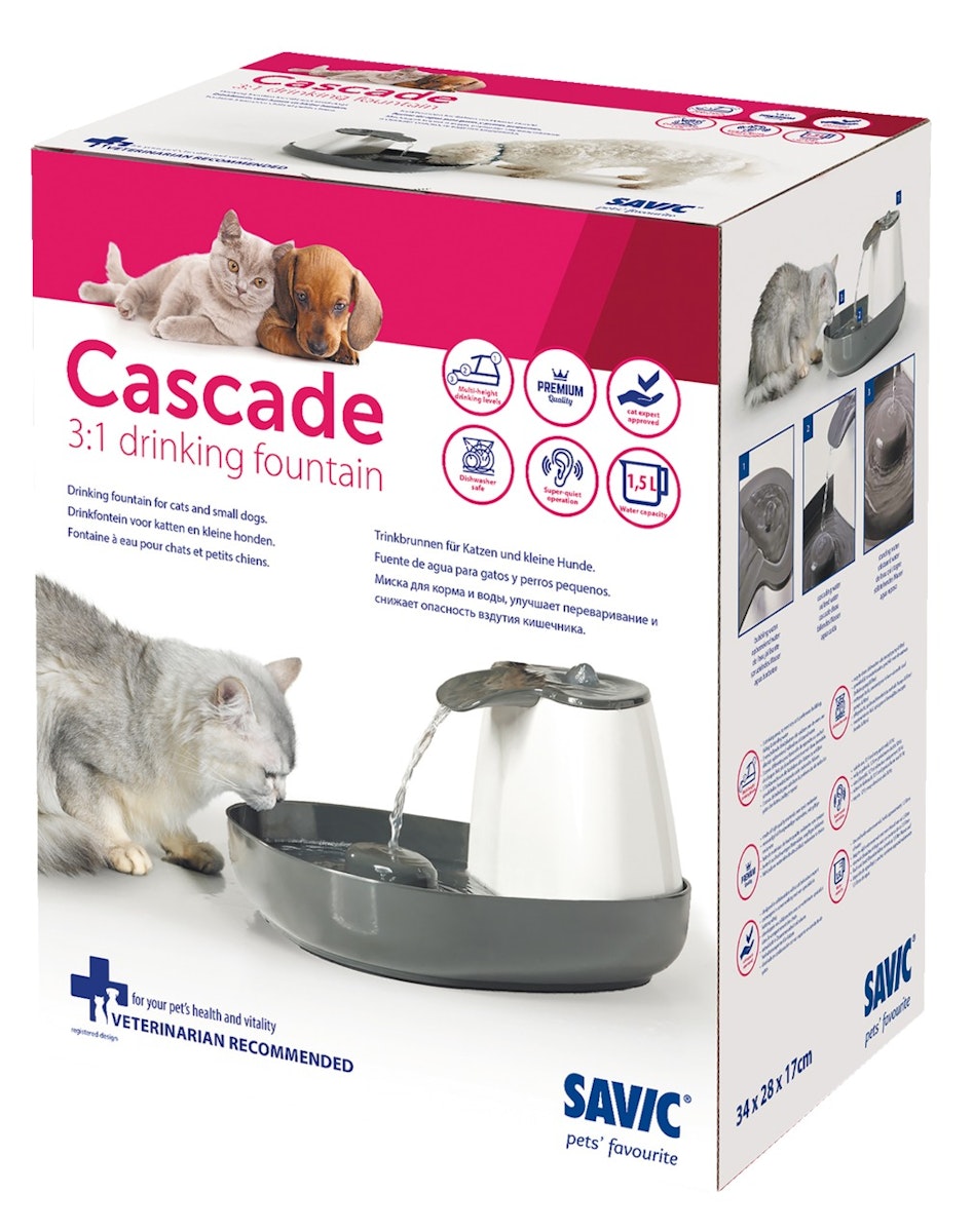 SAVIC Cascade Trinkbrunnen 1,5 Liter für Katzen und kleine Hunde von SAVIC