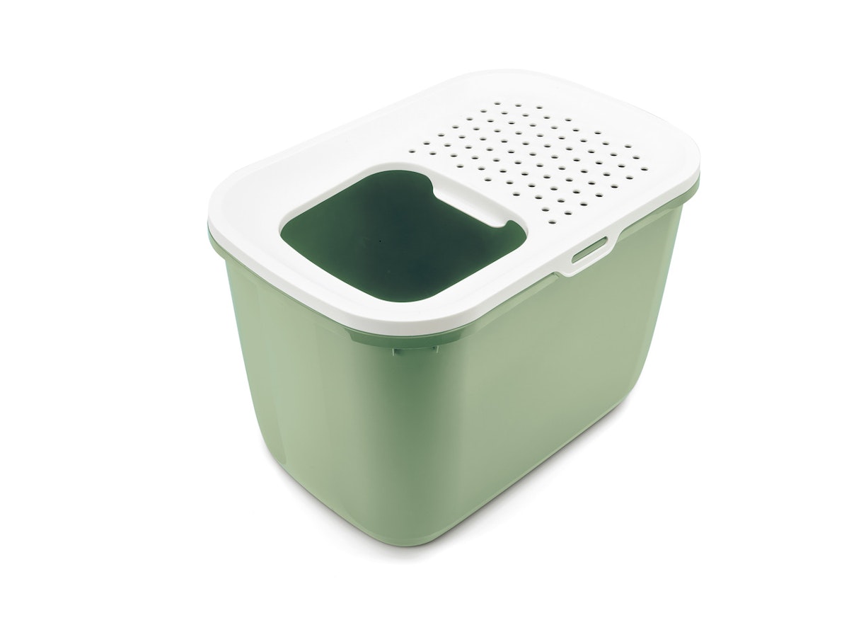 SAVIC Toilette Hop In grün/weiß 58x39x39cm Katzentoilette von SAVIC