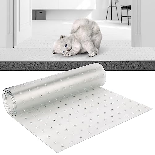 Bodenschutzmatte Teppich, 1,1 m Teppichschutzmatte für Haustiere Anti-Kratzer Kunststoff Teppichläufer mit Spikes einfach zu Schneiden Katzenkratzteppich um Ihr Haus Sauber zu Halten von SAVITA