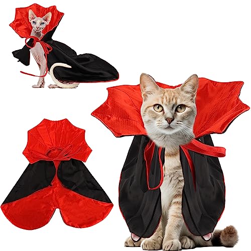 Halloween Katzen Kostüm, Rot-schwarzes Vampir Süßes Haustiere Katzenumhang Hundeumhang Kostüm für Haustiere, Hunde, Katzen, Halloween-Party von SAVITA
