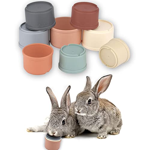 SAVITA 8 Stück Stapelbecher für Kaninchen, Mehrfarbig Kaninchen Stapelbecher Spielzeug Häschen Nistspielzeug Stapelbar Kaninchenfutter Spielzeug für Kleintiere Hasen von SAVITA