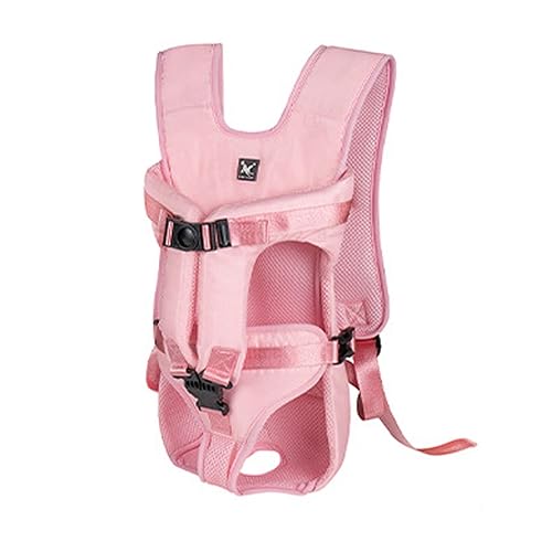 Haustier-Hundetragetasche-Tragetasche-Hundetragerucksack aus doppelter Schulter tragbarer Reiserucksack im Freien Hundetragetasche Reiseset (Farbe: Rosa, Größe: 26) von SAVOMA