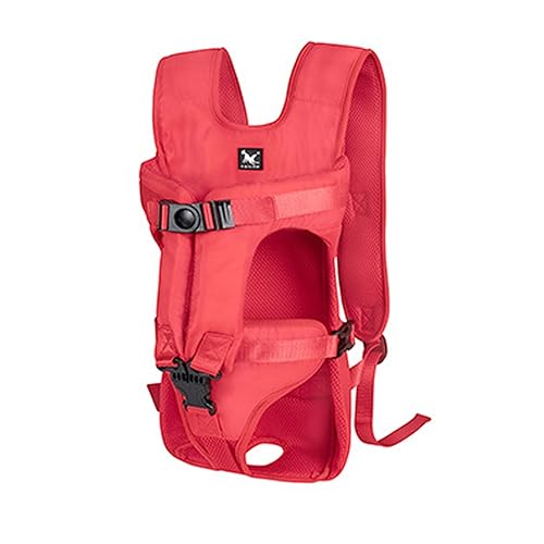 Haustier-Hundetragetasche-Tragetasche-Hundetragerucksack aus doppelter Schulter tragbarer Reiserucksack im Freien Hundetragetasche Reiseset (Farbe: Rot, Größe: 26) von SAVOMA