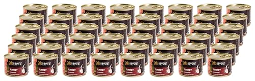 Savory - Hundefutter Nass - Nassfutter für Hunde - für Erwachsener Hund - Türkei - Zarte Pastete mit saftiger und lockerer Textur, hoher Fleischanteil - 48er-Pack (48x200 g) von SAVORY to excite