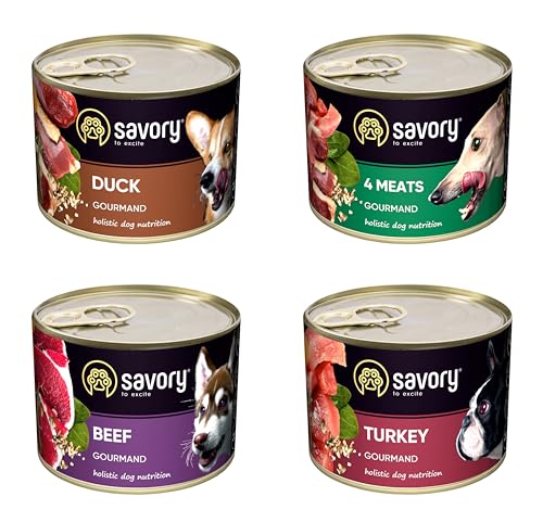 Savory - Hundefutter Nass - Welpenfutter - Nassfutter mit Huhn - Zarte Pastete mit Vitamin E, D3, Zink - Holistisches Welpennassfutter - Ente, Rindfleisch, Pute und 4 Fleischsorten - 24 x 200 g Savory - Hundefutter Nass - Welpenfutter - Nassfutter mit Huhn - Zarte Pastete mit Vitamin E, D3, Zink - Holistisches Welpennassfutter - Ente, Rindfleisch, Pute und 4 Fleischsorten - 24 x 200 g von SAVORY to excite
