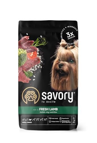 Savory - Hundefutter Trocken - Trockenfutter für Hunde - Kleine Rasse - Frisches Lamm - auf Basis von getrocknetem frischem Fleisch, mit VIT. A, D3, E, C - 2er-Pack (2x3 kg) von SAVORY to excite