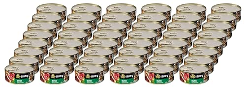 Savory - Katzenfutter Nass - Katzennassfutter - für Erwachsene Katze - Ente - Weiche Fleischstücke, mit Taurin, Vitamine E, D3, Zink - Nassfutter 48er-Pack (48x100 g) von SAVORY to excite