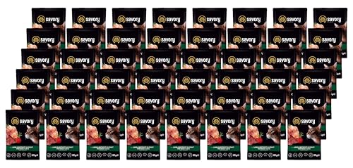Savory - Katzenfutter Nass - Katzennassfutter - für Erwachsene Katze - Lamm & Rote Bete - Weiche Fleischstücke, mit Taurin, Vitamine E, D3, Zink - Nassfutter 48er-Pack (48x85 g) von SAVORY to excite