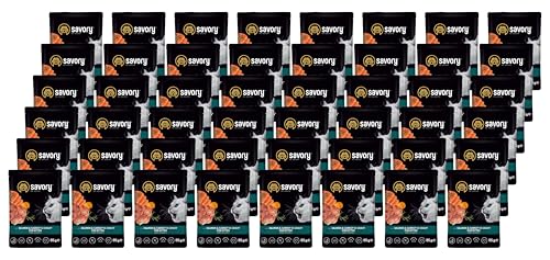 Savory - Katzenfutter Nass - Katzennassfutter - für Kätzchen - Lachs & Karotte - Weiche Fleischstücke, mit Taurin, Vitamine E, D3, Zink - Nassfutter 48er-Pack (48x85 g) von SAVORY to excite