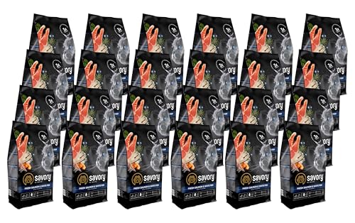Savory - Katzenfutter Trocken - Trockenfutter für Katzen - für Erwachsene Katze - Frischer Lachs und Weißfisch - auf Basis von getrocknetem frischem Fleisch, mit VIT. A, D3, E - 24Pack (24x400 g) von SAVORY to excite