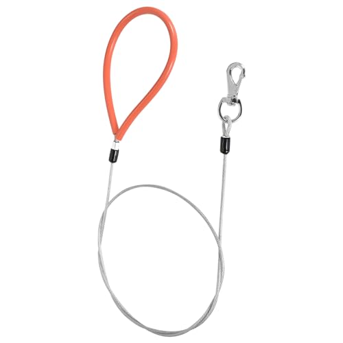 Chew Proof Hundeleine, Widerstandsfähigem Metall Seil Leine, Kaubeständige Edelstahl Metall-Hundekettenleine mit Gepolstertem Griff für Kleine Mittel Große Hunde, 200CM(Orange) Chew Proof Hundeleine, Widerstandsfähigem Metall Seil Leine, Kaubeständige Edelstahl Metall-Hundekettenleine mit Gepolstertem Griff für Kleine Mittel Große Hunde, 200CM(Orange) von SAVOSWEET