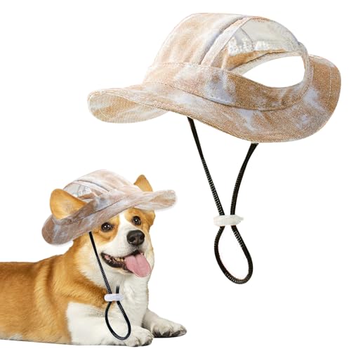 Modisch Hund Baseballmütze, Sonnenschutz Hundemütze für Hund, Verstellbare Baseballmütze für Haustiere, Hunde-Sonnenhut mit Ohrlöcher, Hund Baseballmütze für Kleine Hunde, Welpen, Katzen (L-Gelb) Modisch Hund Baseballmütze, Sonnenschutz Hundemütze für Hund, Verstellbare Baseballmütze für Haustiere, Hunde-Sonnenhut mit Ohrlöcher, Hund Baseballmütze für Kleine Hunde, Welpen, Katzen (L-Gelb) von SAVOSWEET