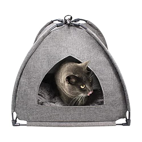 Tragbares Campingzelt, Haustierzelt, Katzenbetten for Katzen im Innenbereich, kleine Katzenbetthöhle, zusammenklappbares Haustier-Tipi-Zelt for Katzen, süßes Katzenbett, bequemes Kätzchenbett, Welpenb von SAWEEZ