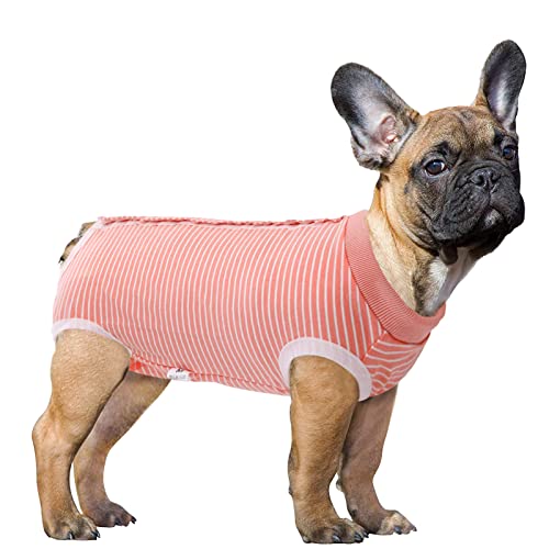 SAWMONG Erholungsanzug für Hunde, Hunde-Erholungsshirt für Bauchwunden oder Hauterkrankungen, Haustier-Operationen, Snugly Suit, Anti Licken, E-Halsband und Kegel (Pink XS) von SAWMONG