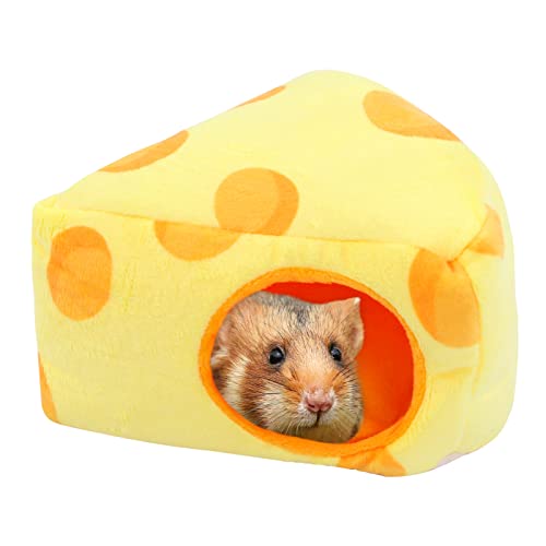 SAWMONG Hamster-Mini-Bett, warme kleine Haustiere, Tierhaus-Bettwäsche, leichtes Baumwollsofa für Zwerghamster (gelber Käse) von SAWMONG