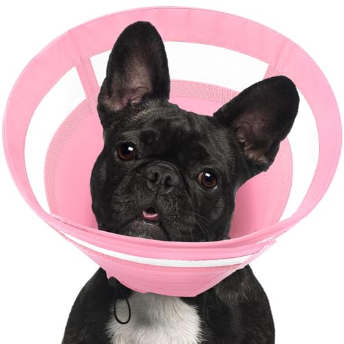 SAWMONG Weiche Hundekegel für mittelgroße Hunde, Kegel für Hunde, um das Lecken zu stoppen, verstellbares Elizabeth E-Halsband für Hunde nach Operationen, bequemes Halsband zur Genesung von Haustieren von SAWMONG