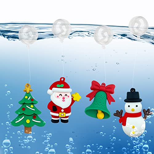 4 Stück Aquarium-Weihnachtsdekoration, Weihnachtsmann, Schneemann, niedliches Harz, schwimmendes Aquarium-Ornament, Anhänger, Aquarium-Zubehör von SB little