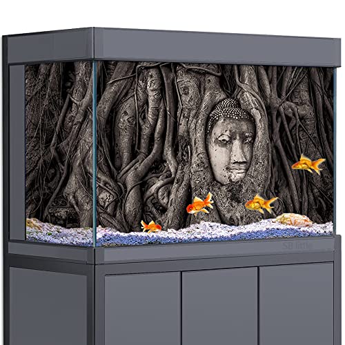 Aquarium-Hintergrund, 3D-Baumwurzeln, Buddha, Thailand, HD-Druck, Tapete, Aquarium, Reptilien, Hintergrund, Dekorationen, PVC-Landschaft, Poster-Aufkleber (40 x 80 cm) von SB little