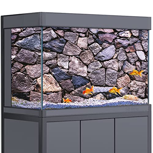 Aquarium-Hintergrund, 3D-Stein, Felswände, marmoriert, HD-Druck, Tapete, Aquarium, Reptilien, Hintergrund, Dekorationen, PVC-Landschaft, Poster, Aufkleber (23,6 x 35,4 (60 x 90 cm)) von SB little