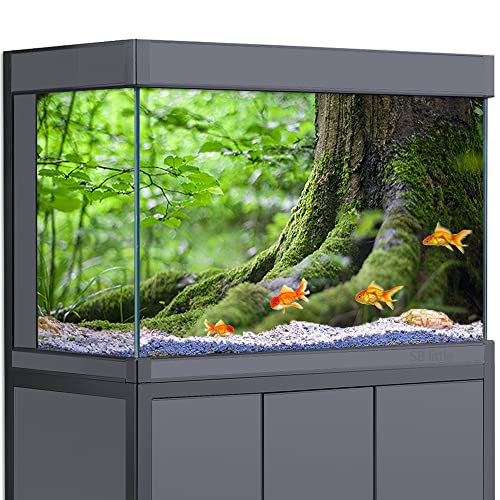 Aquarium-Hintergrund, 3D-Wald, große Baumwurzeln, Natur, tropischer HD-Druck, Tapete, Aquarium, Reptilien, Lebensraum, Hintergrund, Dekorationen, PVC-Landschaft, Poster-Aufkleber (50 x 100 cm)) von SB little