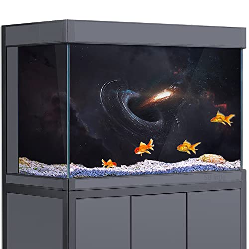 Aquarium-Hintergrund, 3D-Weltraum, Universum, schwarzes Loch, HD-Druck, Tapete, Aquarium, Reptilien, Hintergrund, Dekorationen, PVC-Landschaft, Poster, Aufkleber (11,8 x 23,6 (30 x 60 cm)) von SB little