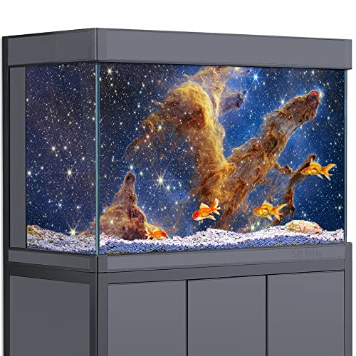 Aquarium-Hintergrund, 3D-Weltraumsäulen der Schöpfung, Nebel, HD-Druck, Tapete, Reptilien-Lebensraum, Aquarium-Hintergrunddekoration, PVC-Poster, Aufkleber, Landschaft (50 x 100 cm) von SB little