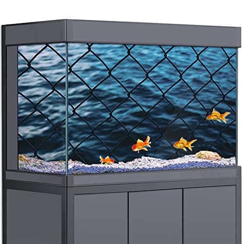 Aquarium-Hintergrund, 3D-Zaun, Meerwasserstruktur, blau, HD-Druck, Tapete, Reptilien, Lebensraum, Aquarium, Hintergrund, Dekorationen, PVC-Poster, Landschaft (50 x 75 cm)) von SB little