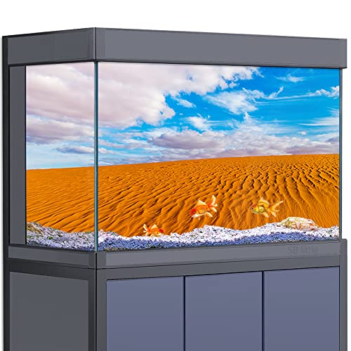 Aquarium-Hintergrund-Aufkleber, Dekoration für Aquarien, Reptilien-Lebensraum, Wüste, blauer Himmel, Natur, HD-3D-Poster (50 x 100 cm) von SB little