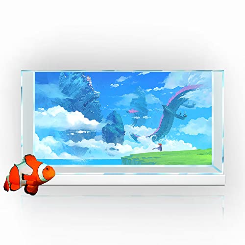 Aquarium-Hintergrund-Aufkleber, Drache, Fantasie, Himmel, Wolken, HD-Druck, Tapete, Aquarium-Hintergrund, Dekorationen, PVC-Landschaftsposter (23,6 x 35,4 (60 x 90 cm)) von SB little