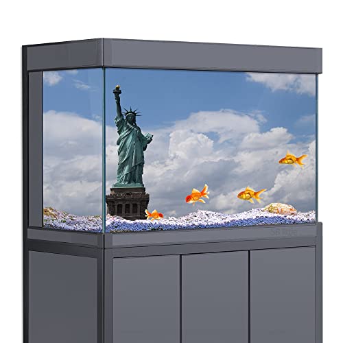 Aquarium-Hintergrund-Aufkleber, New York City Freiheitsstatue HD-Druck, Tapete, Aquarium-Hintergrund, Dekorationen, PVC-Landschaftsposter (11,8 x 15,7 (30 x 40 cm)) von SB little
