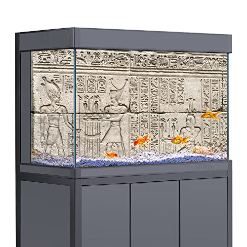 Aquarium-Hintergrund-Aufkleber, alte Ägypten-Statue, HD-Druck, Tapete, Aquarium-Hintergrund, Dekorationen, PVC-Landschaftsposter (11,8 x 15,7 (30 x 40 cm)) von SB little