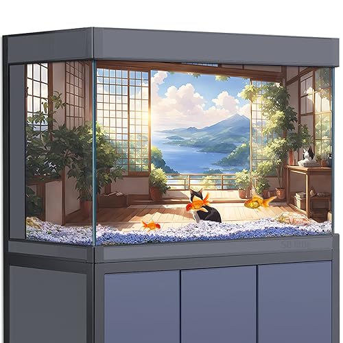 Aquarium-Hintergrund-Aufkleber – Anime-Raum-HD-3D-Poster, Dekoration – für Aquarien und Reptilienlebensraum (100 x 50 cm) von SB little