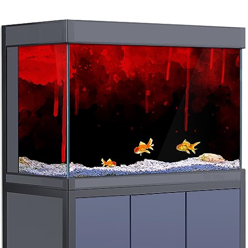 Aquarium Hintergrund Aufkleber Dekoration für 5-55 Gallonen Fischtanks, Halloween Blutspritzer Schwarz Rot HD 3D Reptilien Habitat Poster (15.7x23.6in (40x60cm) von SB little