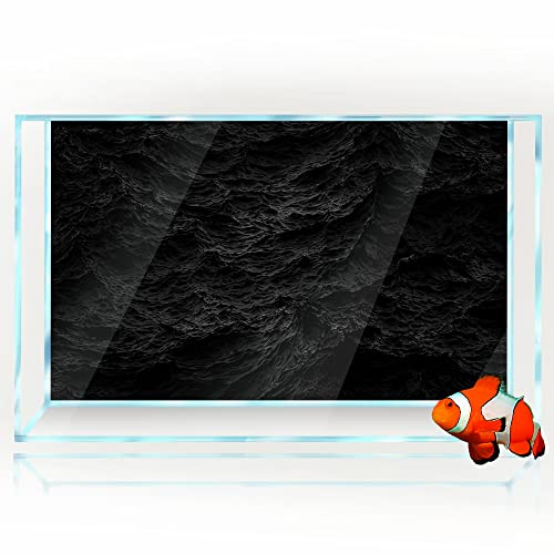 Aquarium Hintergrund Aufkleber Dekoration für Aquarien, Schwarz Tiefsee HD 3D-Poster Selbstklebend Wasserdicht (40 x 60 cm) von SB little