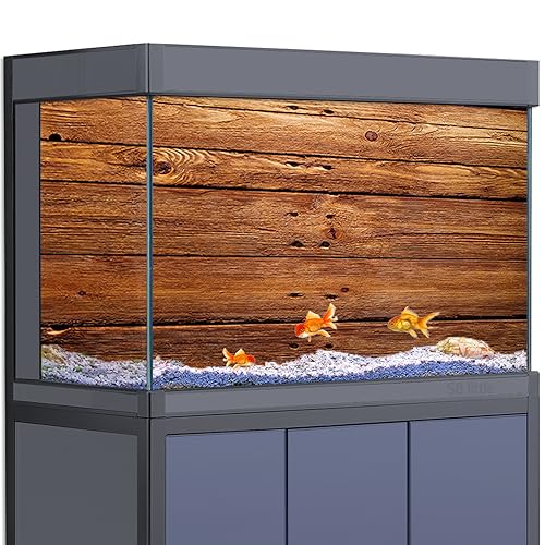 Aquarium-Hintergrund-Aufkleber – Holzdielen-Textur, HD-3D-Poster, Dekoration, für Aquarien, Reptilienlebensraum (100 x 50 cm) von SB little